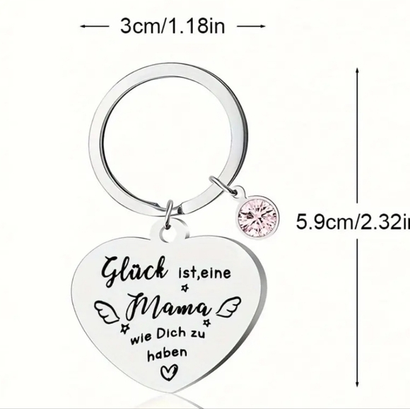 LOVE MOM Stainless Steel Silver Keychains Purse Charms - Picture 11 of 11